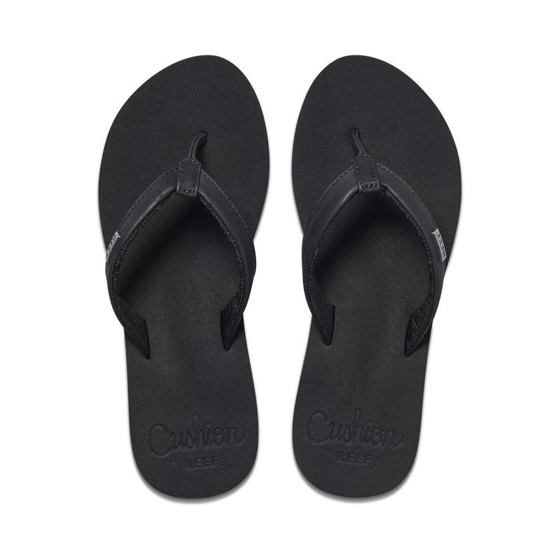 Reef Cushion Sands Womens Beach Flip Flop, Ultra Soft Cushion Footbed, Arch Support, Black, 9 - Image 1
